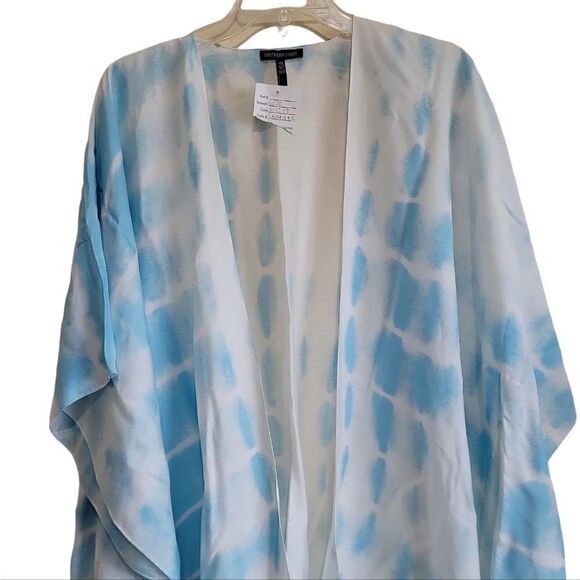 Southern Shirt  Blue and White Tie Dye Kimono  Sz One Size - Picture 2 of 9